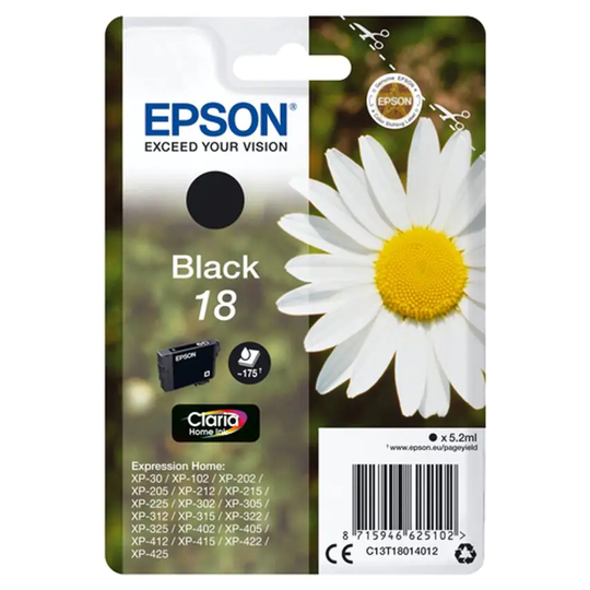 Epson Ink High Volume 18 Daisy Black Ink Cart