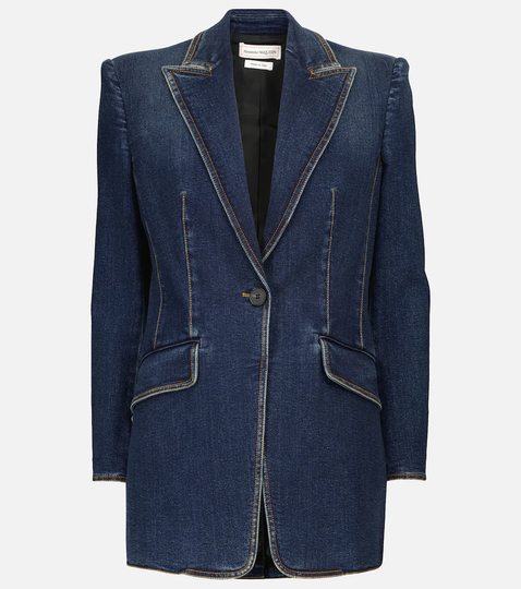 Single-breasted denim blazer