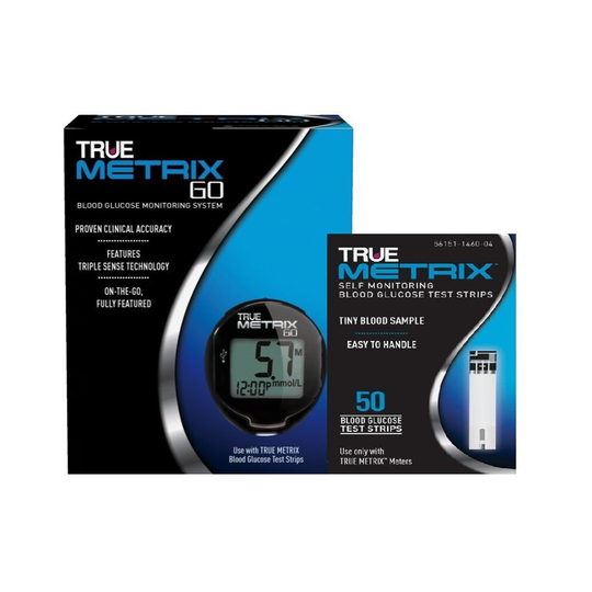 True Metrix Go Blood Glucose Monitoring System+Blood Glucose 50 Strips