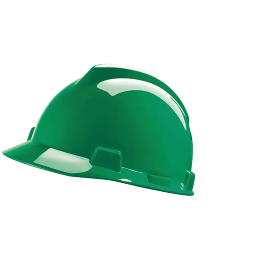 MSA GV141 V-Gard Safety Helmet, PushKey Sliding Suspension, Green