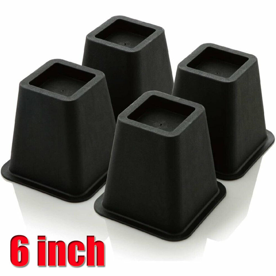 4Pcs Heavy Duty Bed Chair Risers Feet Leg Lift Furniture Raisers Stand