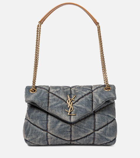 Loulou Puffer Small denim shoulder bag