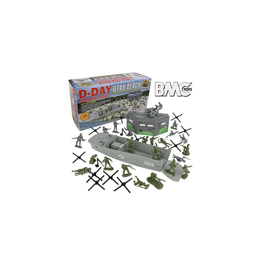 BMC WW2 D-Day Plastic Army Men - Utah Beach 40pc Soldier Figures Playset