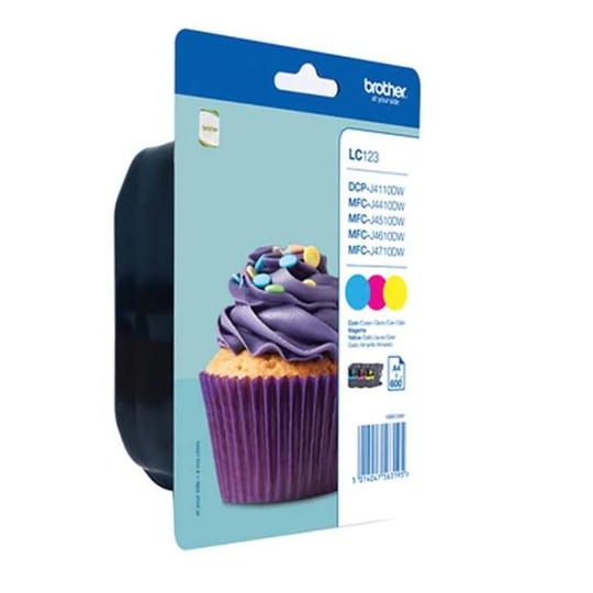 Brother Brother Cyan Magenta Yellow Ink Cartridge 3 x 6ml 4 pack - LC123RBWBP