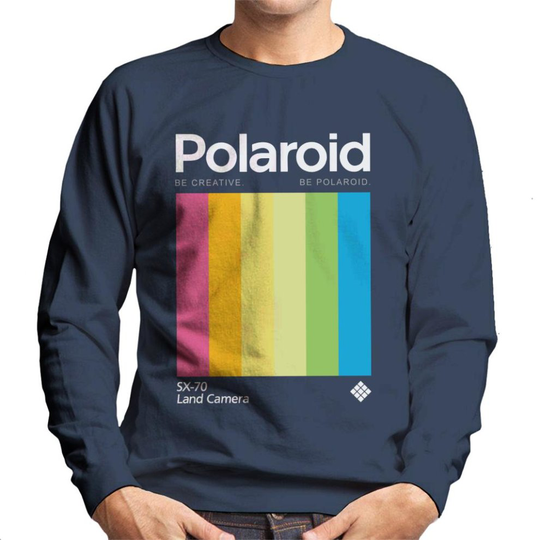 (Large, Navy Blue) Polaroid Be Creative Be Polaroid Men's Sweatshirt