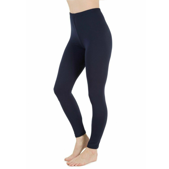 (Navy Blue, 3XL / UK Size 22-24) Ladies Plain Stretchy Viscose Full Length Leggings Jegging Pants Size 8-24