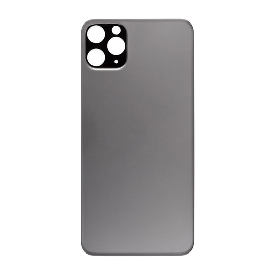 For iPhone 11 Pro Max - Rear Glass Back Cover - Big Hole - Deep Grey