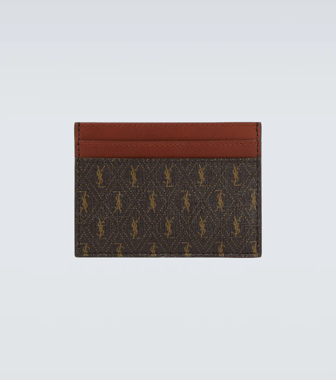 Monogrammed leather cardholder