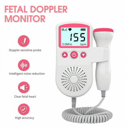 Fetal Doppler Detector Baby Heart Beat Rate Probe Prenatal Monitor Ultrasonic K1