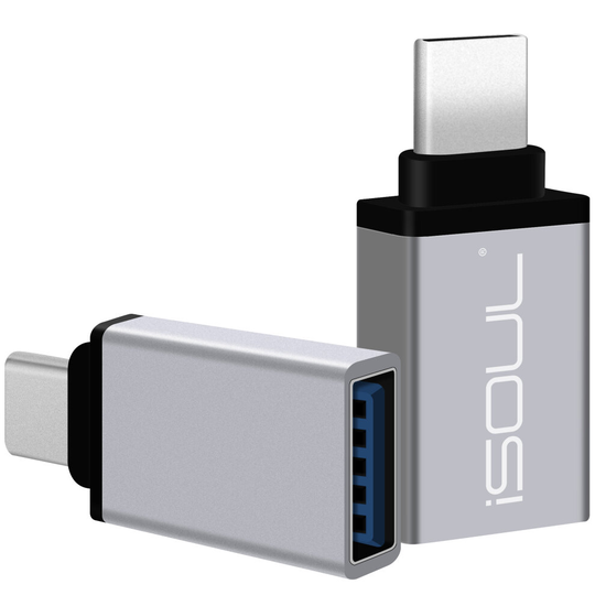 (Silver, 2 Pack) USB C Adapter USB Type C to USB 3.0 for MacBook Pro 2019/ Air 2018, Pixel 3, Dell XPS, OnePlus Type-C Devices iPad 10.2 inch 2020