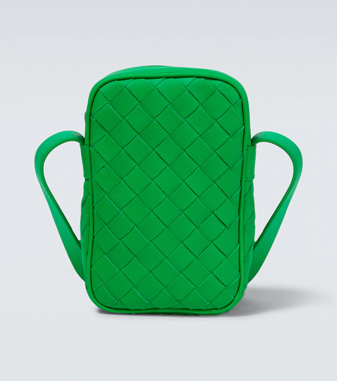 lntrecciato leather phone pouch