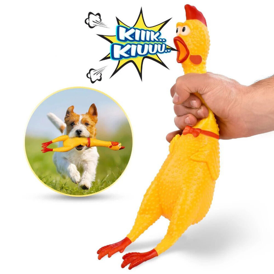 (S) Squeeze Shrilling Screaming Rubber Chicken Squeaky Dog Toy Pet Bite Chewing Toys