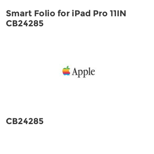 Apple Smart Folio for iPad Pro 11IN CB24285- you get 2