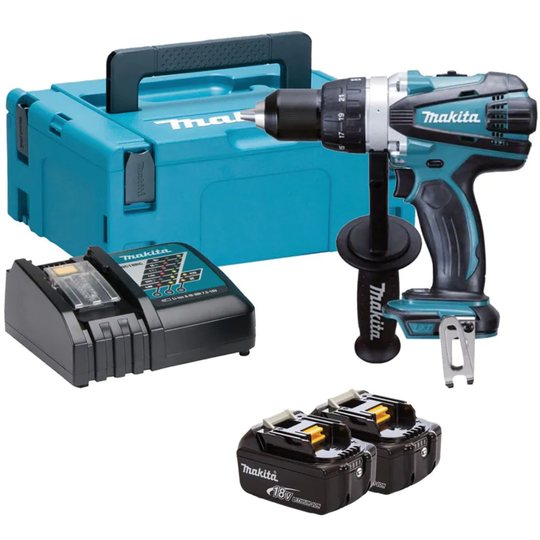 Makita DDF458RMJ 18V 13mm LXT Drill Driver with 2 x 4.0AH Batteries, Charger and