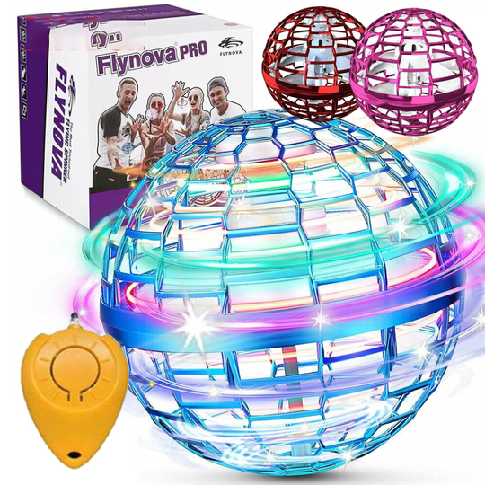 (Blue) FLYNOVA PRO Flying Ball Spinner Toy Mini Drone UFO