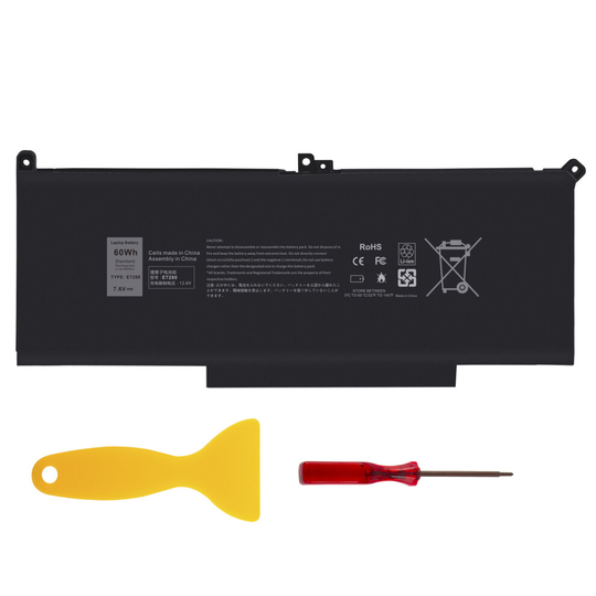 FUTUREBATT Laptop Battery for Dell Latitude 12 13 14 E7280 E7480 F3YGT DM3WC 2X39G 60Wh 4 Cells