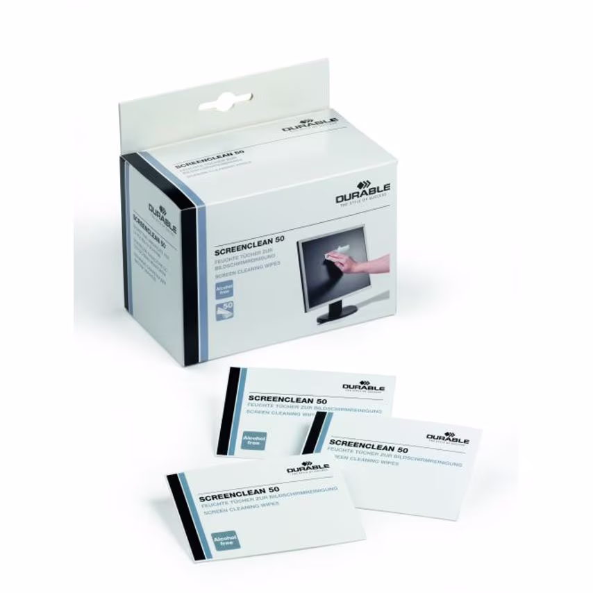 Durable Screenclean Individually Packed Low Lint Wipes Pre-saturated Ref 5787 [P