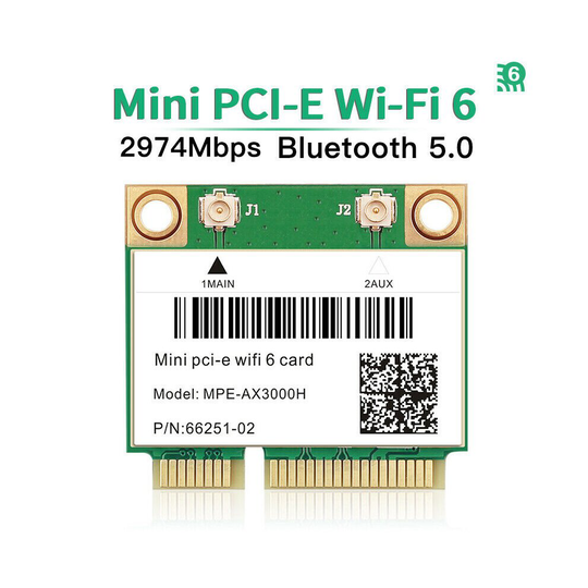 Laptop 3000 Mbps WiFi 6 Wireless Card Dual Band Mini PCI-E MPE-AX3000H