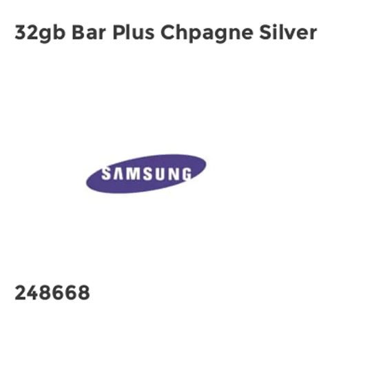 Samsung 32gb Bar Plus Chpagne Silver