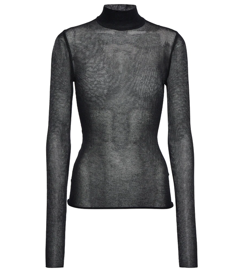 Sheer mockneck top