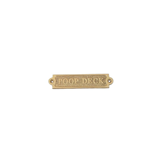 New Age Imports Inc. Brass Poop Deck Sign 6" - Solid Brass Wall Plaque - Novelty Sign