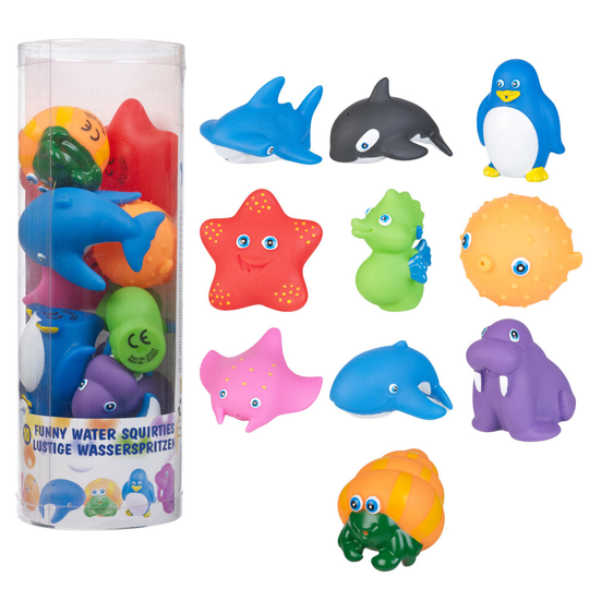 10pc Funny Animal Water Squirties Bath Toy Play Children Game Squeeze