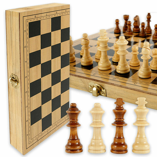 29x29cm Large Chess Wooden Set Folding Chessboard Pieces Wood Board