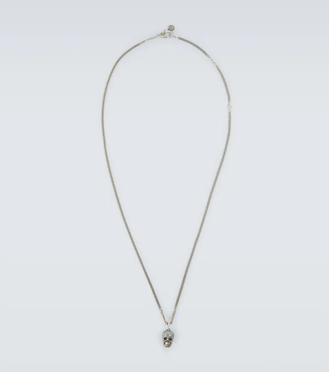 Pavé skull necklace
