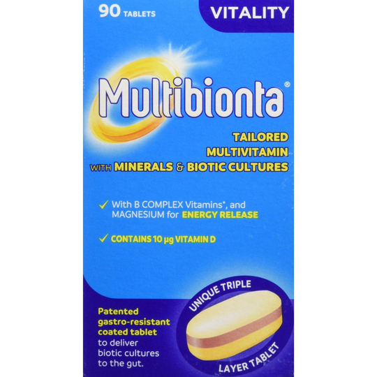 Seven Seas Multibionta Vitality, Multivitamin with Biotic Cultures, 90 Tablets