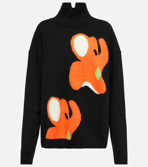 Elephant intarsia wool-blend sweater