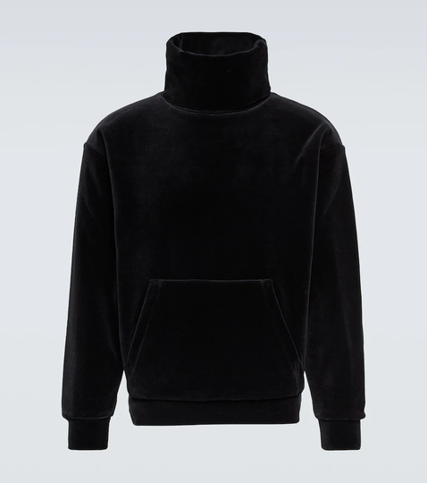 Velvet turtleneck sweatshirt