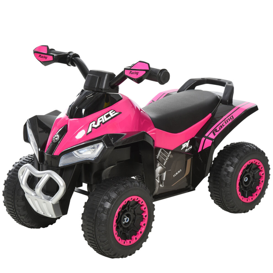 HOMCOM 4 Wheel Quad Toddler Ride on Car Foot-to-Floor Car Pink