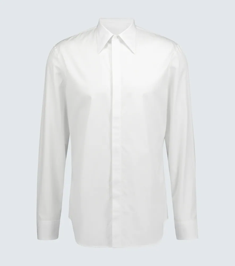 Concealed button cotton shirt