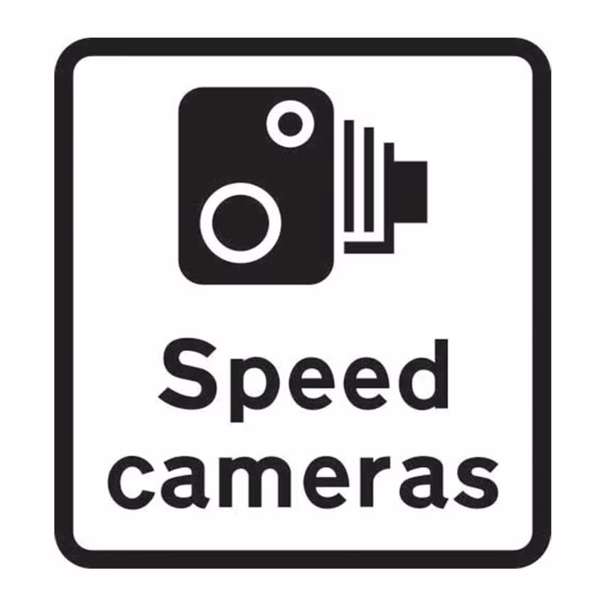 Centurion Europe 450 X 550MM DIBOND 'SPEED CAMERAS ' ROAD SIGN (WITH CHANNEL)