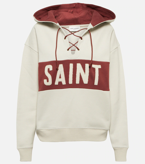 Embroidered cotton hoodie