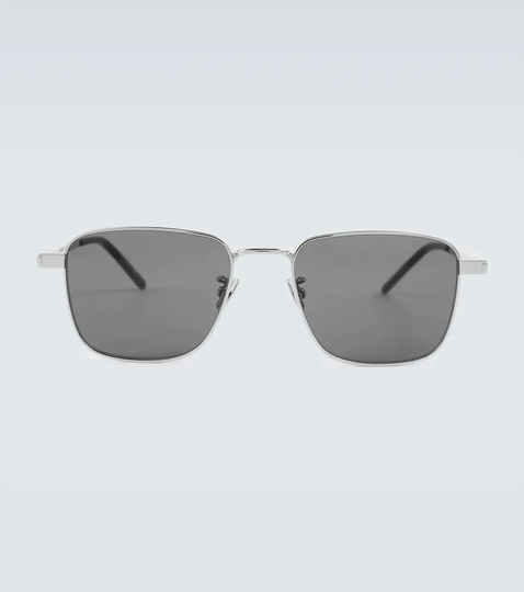 Square-frame metal sunglasses