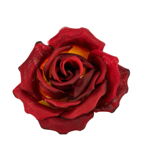 Rose silk-satin brooch