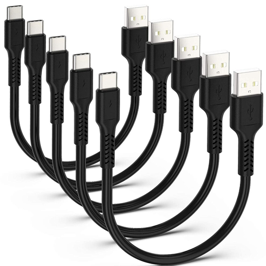 USB C Cable Short, ADILIFT [5-Pack 0.2M] 3A USB Type C Fast Charging Cable 20CM USB-A to USB-C Charger Cable Data Sync for Samsung Galaxy S10 S9 S8, H