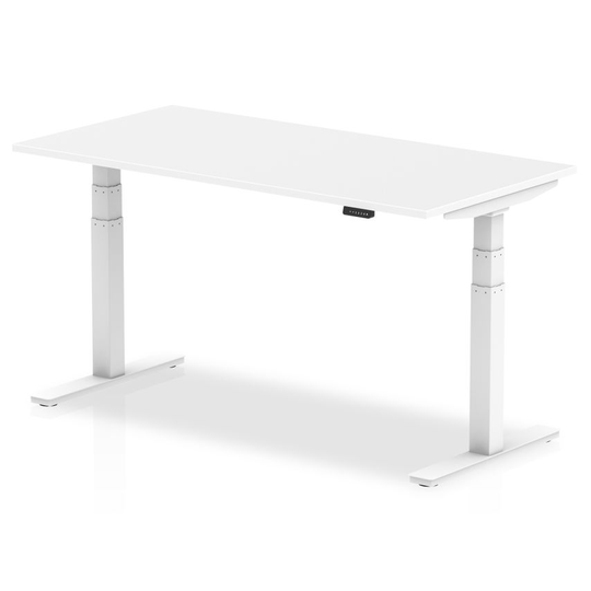 Dynamic Air 1600/800 White Height Adjustable Desk with White Legs