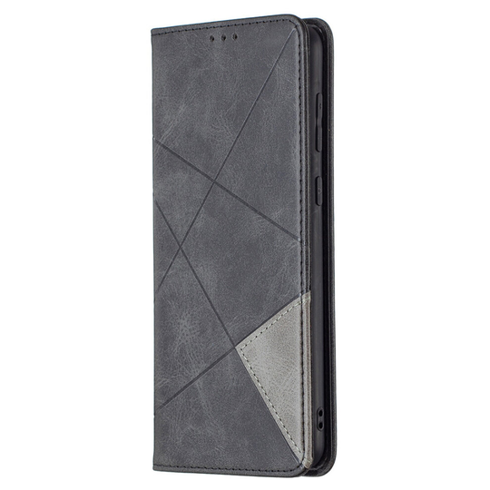 Samsung Galaxy A02 Case Flip Cover Splicing PU Leather -Dark gray