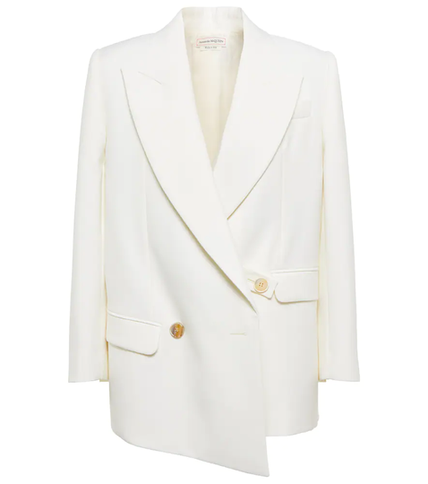 Asymmetric wool blazer