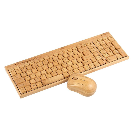 2.4G Wireless Bamboo Pc Computer Keyboard And Mouse Combo