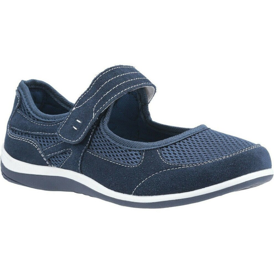 (7 UK, Navy) Fleet & Foster Womens/Ladies Morgan Touch Fastening Suede Shoe