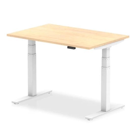 Dynamic Air 1200/800 Maple Height Adjustable Desk with White Legs