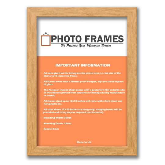 (Oak, 9x9 Inch) The Photo Factory Frame | Wooden Photo & Art Frames