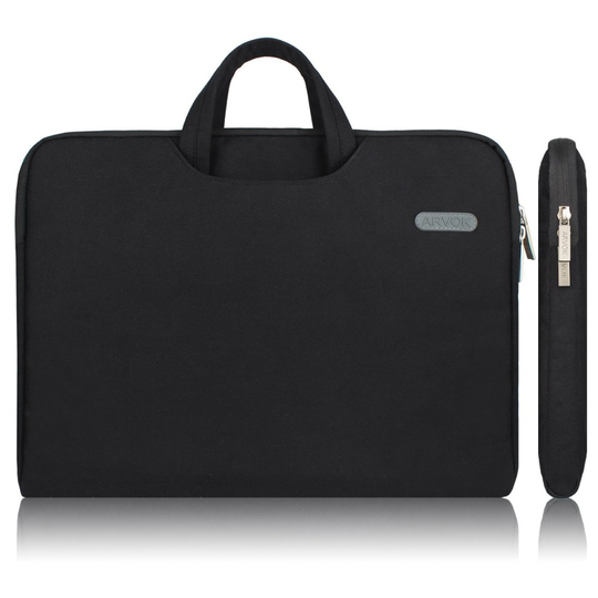 Arvok 13 13.3 14" Water-resistant Canvas Fabric Laptop Sleeve Black
