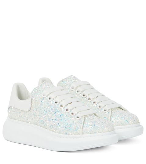 Glitter leather sneakers
