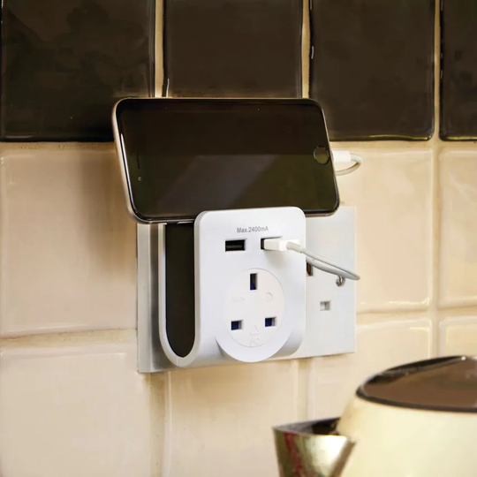 SMJ USBADP2 Power Adapter 2XUSB Charger Outlet 2.4MA with Dock