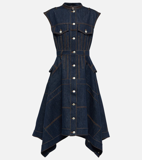 Denim midi dress