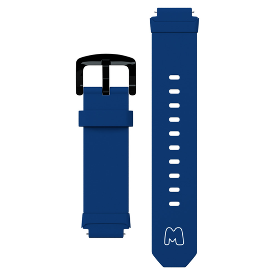 (Navy) Moochies Connect - Silicone Strap for Moochies Smart Watch - Clasp Buckle (L 22cm)